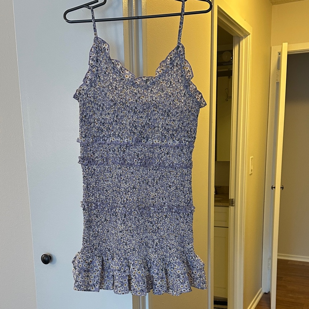She + Sky Blue Floral Mini Dress